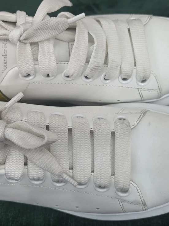 ALEXANDER MCQUEEN WOMAN OVER SIZE WHITE/GOLD SHOES RARE MODEL SIZE 38 1/2 **** - Picture 8 of 11